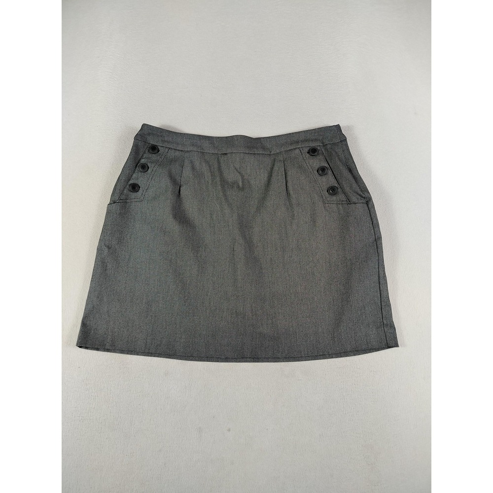 Cato Skort Womens‎ 16W Plus Gray Short Twill Lined Pockets Buttoned Office Work